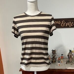 Prairie Underground Black and Cream Striped Tee